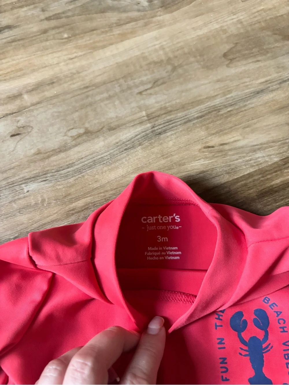 Carter's Coral Pink and Navy Kids Rashguard Swim Set